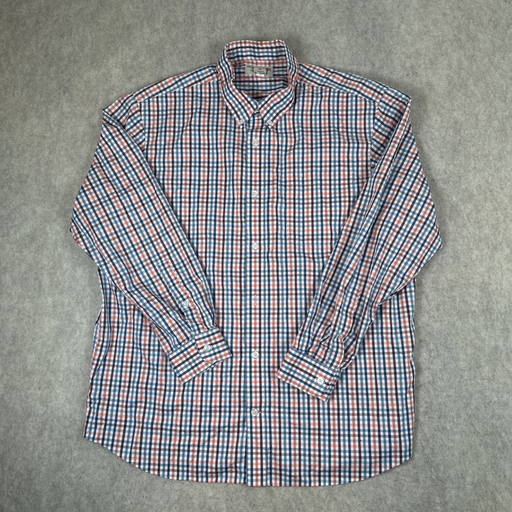 Duluth Trading‎ Shirt Mens XL Red Plaid WrinkleFighter Button Front Relaxed Fit